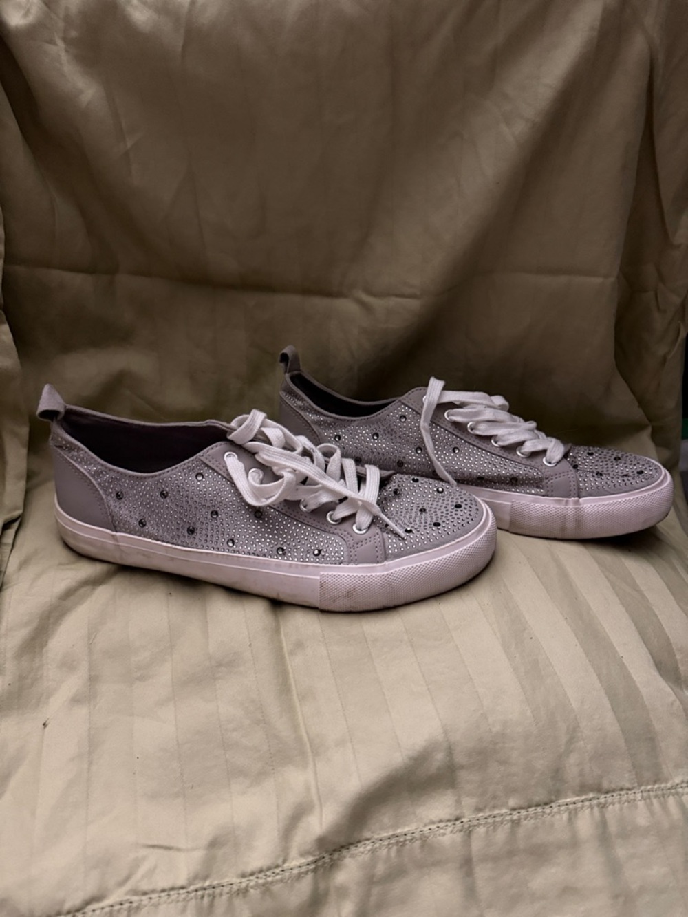 torrid Gray Studded Low-Top Lace-Up Sneakers